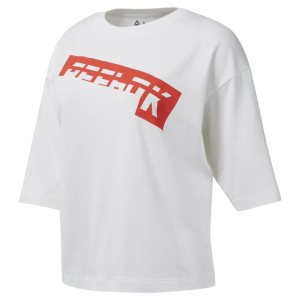 Reebok WOR Meet You There Graphic T Shirt Damen - Weiß - DE 890-ZBH